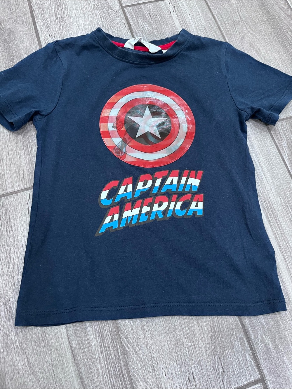H&M Navy Tee with Red & White Captain America Shield - Marvel